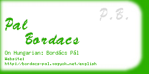 pal bordacs business card