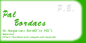 pal bordacs business card
